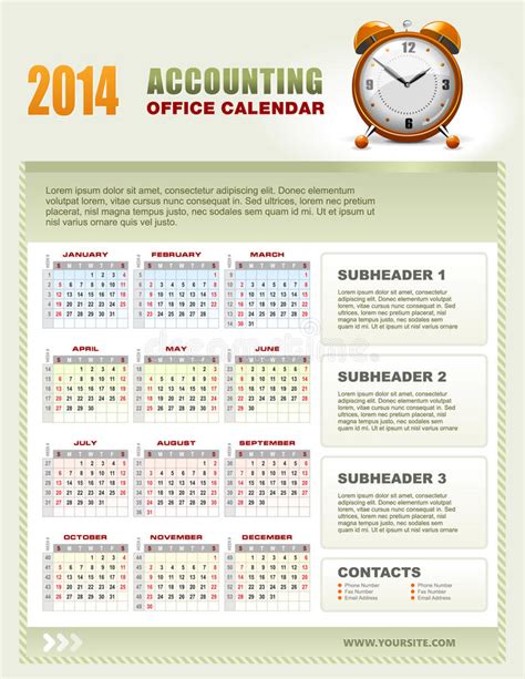 2014 Calendar Stock Vector Illustration Of Design Event 35784623