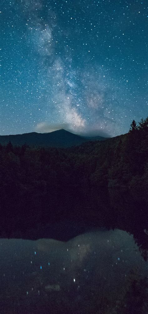 1080x2280 Starry Night Sky Reflection 5k One Plus 6huawei P20honor