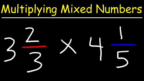 Multiplying Mixed Numbers And Fractions Video Youtube Multiplying