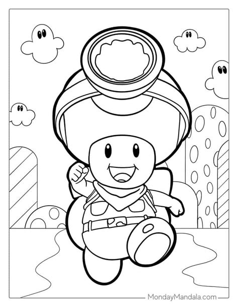 Mario Toad Coloring Page