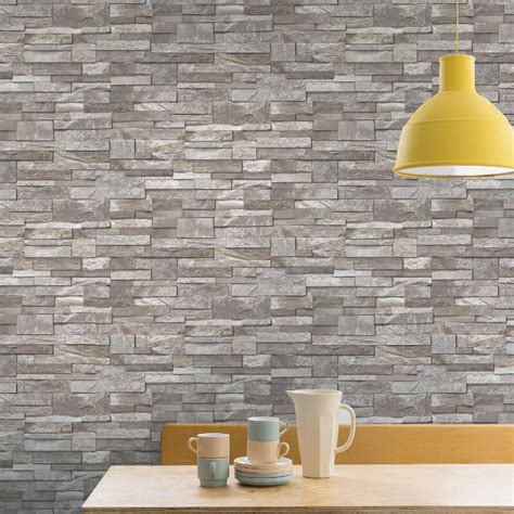 This Grandeco Stone Brick Effect Wallpaper Is A Great Way To Add A