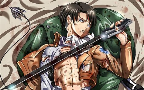 K Descarga gratis Levi ackerman espada ataque al titán obra de arte manga shingeki no