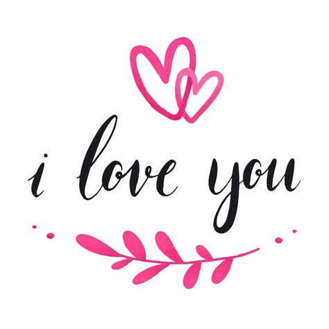 Free Vector I Love You Typography Vector