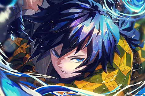 Demon Slayer - Giyu Tomioka Water Hashira HD-taustakuva ladattavaksi