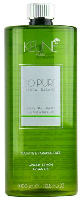 Made with organic aloe vera, probiotics, plant stem cells, peptides, and vitamin e, this natural shampoo gently cleanses for shiny, thicker hair that never comes in touch with any harmful ingredients. Keune So Pure Energizing Shampoo 1 Litre~Fine Thinning ...