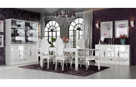 Room service 360° extensive and luxurious collection of modern dining room furniture features dining room tables, dining chairs, buffets, curios and cabinets matching pieces are available to create a cohesive dining room set or mix and match complementary pieces for versatile visual effects. Carmen White Dining Room, Modern Formal Dining Sets ...