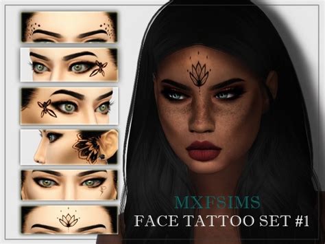 The Sims Resource Face Tattoo Set 1 By Mxfsims • Sims 4 Downloads
