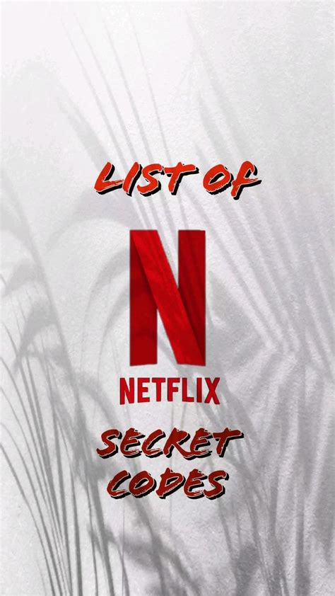 List Of Netflix Secret Codes Secret Code Coding Secret