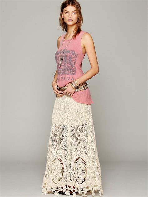 Crochet Overlayed Maxi Skirt Fashion Crochet Maxi Skirt Maxi Skirts