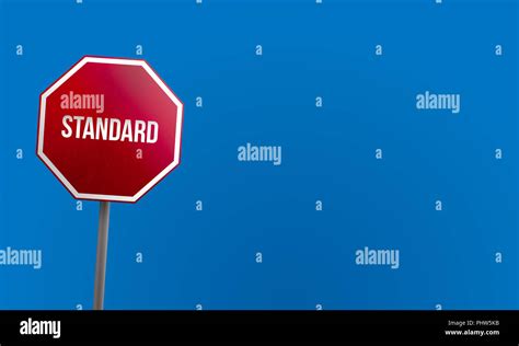 Standard Red Sign With Blue Sky Stock Photo Alamy