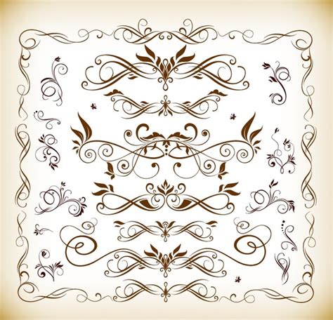 Vector Set Of Floral Ornaments Free Vector In Encapsulated Postscript