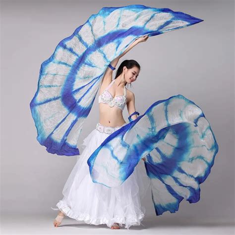 1 pair stage performance props half circle silk veil dance 100 silk right left hand belly dance