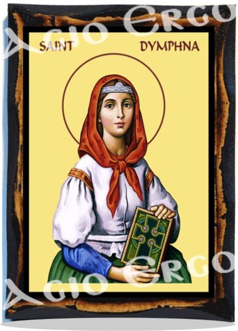 Saint Dymphna Christian Catholic Icon On Wood Etsy