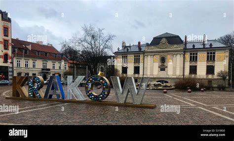 Krakow Sign Poland Stock Photo Alamy