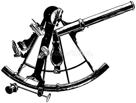 vintage sextant navigation instrument stock vector illustration of