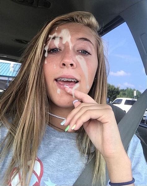 Braces Girl Poses With Cum On Her Face Cum Face GeneratorCum Face