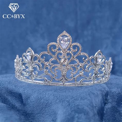 Cc Tiaras And Crowns Luxury Baroque Style Handmade Big Cubic Zircon