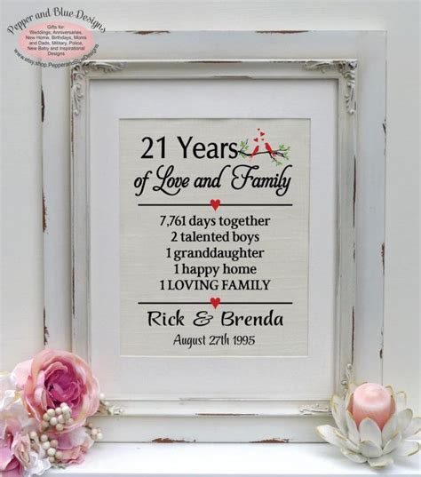 You can make every wedding anniversary of your's memorable by gifting. 21th wedding anniversary 21 years married by ...