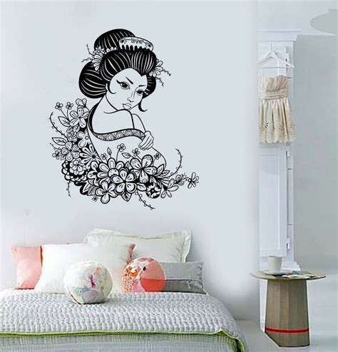 Wall decor wall sticker decoration mirrors decor wall metal wall decor home decor wall wall decoration seven wall arts flowers wall wedding 1,684 japanese wall decoration products are offered for sale by suppliers on alibaba.com, of which wallpapers/wall coating accounts for 4%, other. Vinyl Decal Geisha Japan Japanese Flowers Asian Art Decor Wall Stickers (ig3516) | eBay