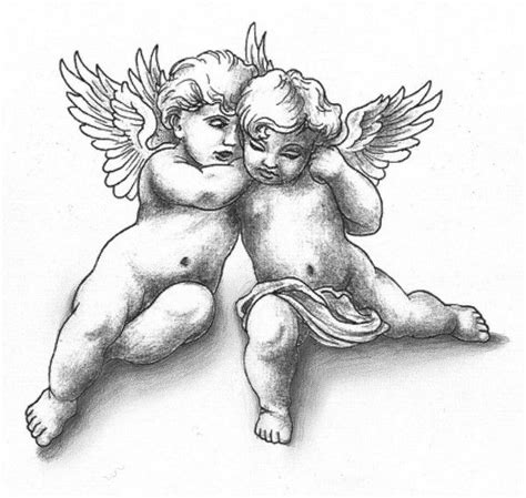 Two Cherubs With Wings On Their Backs