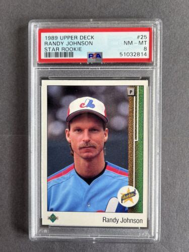 1989 Upper Deck Randy Johnson 25 Star Rookie Rc Psa8 Nm Mt Expos Hof