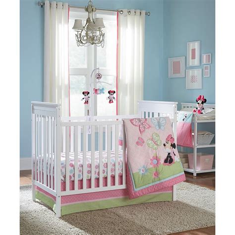 Disney classic minnie mouse circles 3 piece crib bedding set newborn gift set. Disney Baby Minnie Mouse 4-Piece Crib Bedding Set | Girl ...