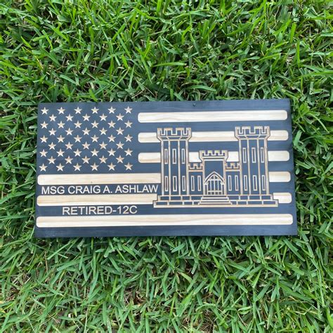 Custom Wooden Flag United States Army Corps Of Engineers Etsy