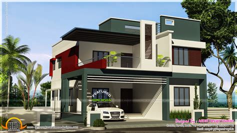 Duplex House Contemporary Style Kerala Home Design And