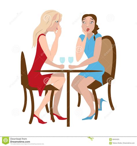 Two Gossip Girls Stock Vector Illustration Of Blabbing 69454355