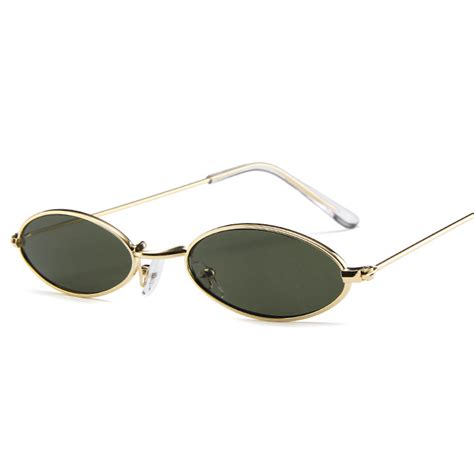 Uk Mens Women Retro Vintage Small Oval Sunglasses Metal Frame Shades