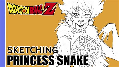 Sketching Princess Snake From Dragon Ball Z Youtube