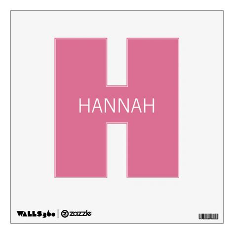 Letter H Custom Name And Color Wall Decal Zazzle