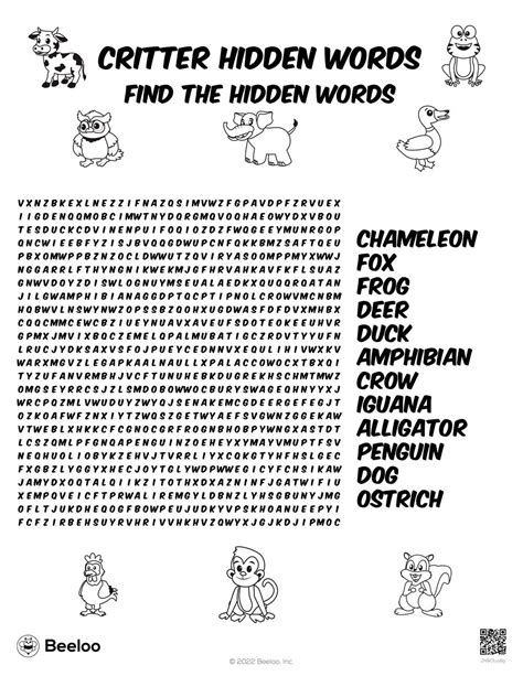 Animal Themed Word Searches Beeloo Printables