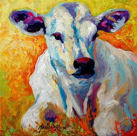 Marion Rose White Calf Painting White Calf Print For Sale