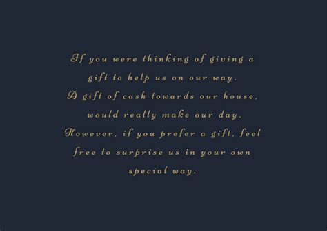 The two most obvious include your relationship with the couple and what you can when giving a gift of money for a present it is completely up to you as to how much to give. WWW - Wishing well wording that won't offend | Articles ...