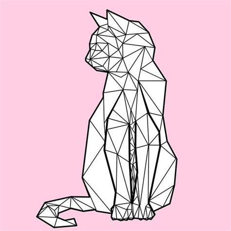 Geometric Cat, an art print by Freddie O'Brion | Geometric cat, Geometric animals, Geometric dog
