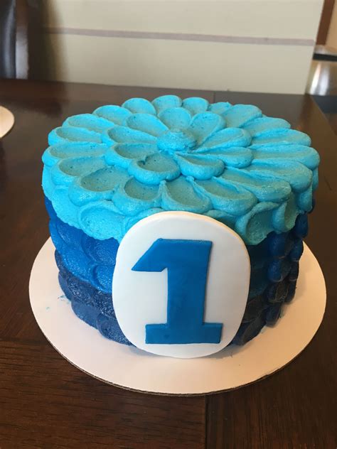 1st Birthday Smash Cake Blue Boys Birthday Cake Boy Birthday Cake