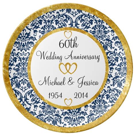 Personalised 60th Anniversary Porcelain Plate Au