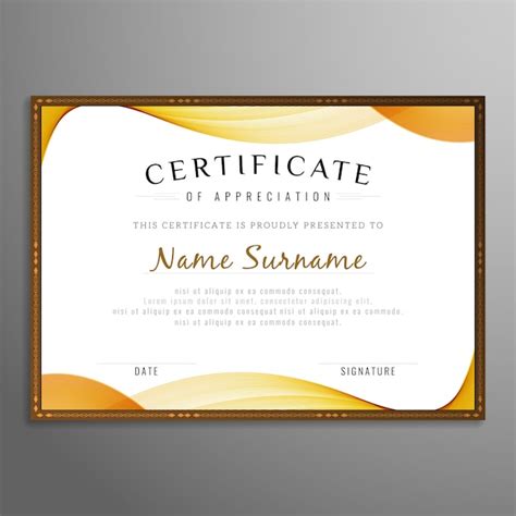 Abstract Stylish Certificate Design Vector Free Download