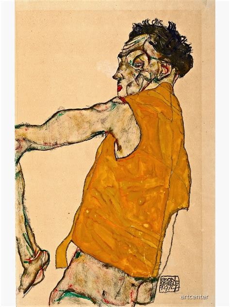 Egon Schiele Self Portrait In Yellow Vest Photographic Print
