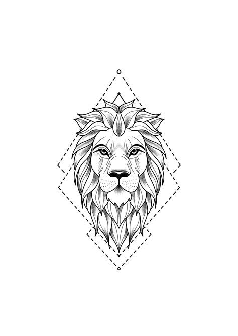Drawing Of A Lion Tattoo A Mix Of Art And Geometry Tatuagem De Leão