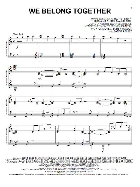 We Belong Together Piano Solo Print Sheet Music Now