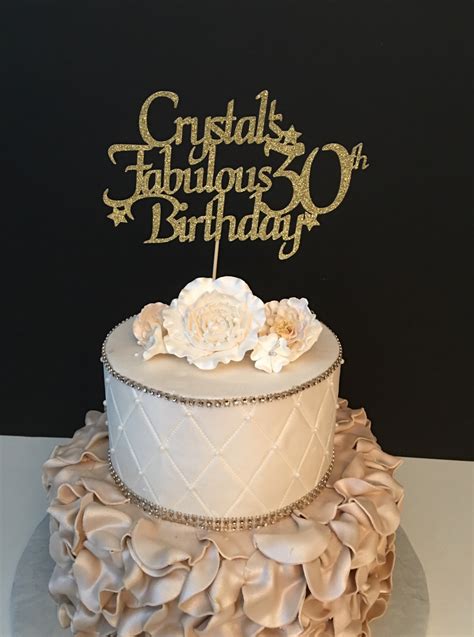 All hand cut letters and number 30. ANY NAME & NUMBER Gold Glitter 30th Birthday Cake Topper 30