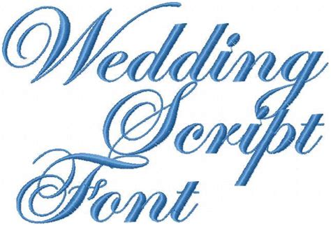 Wedding Script Font Machine Embroidery Font 35 Inch Size Bling