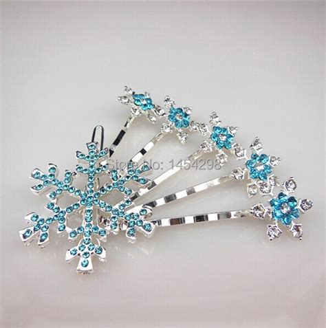 2015 New Snowflake Style Princess Snow Queen Elsa Hair Pins Set 1 Hair