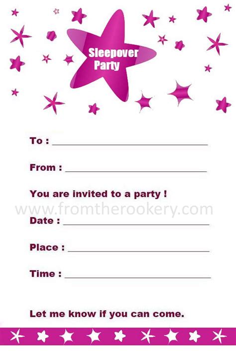 Celebrating the birthday of your child by throwing a slumber party? Printable Sleepover Invitations
