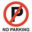 No Parking Symbolic Sign Printed On White ACP 150 X 150mm  SN4110