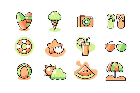 Premium Vector Set Of Summer Icons Elements