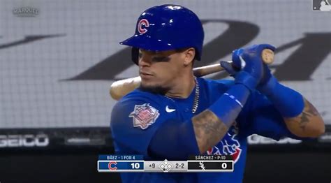 Javy Baez Smokes A 1017 Mph Double Batting Left Handed