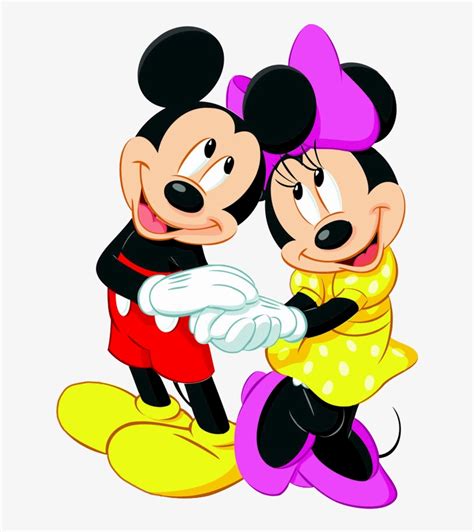 Mickey And Minnie Mouse Cartoon Characters On A Transparent Mickey